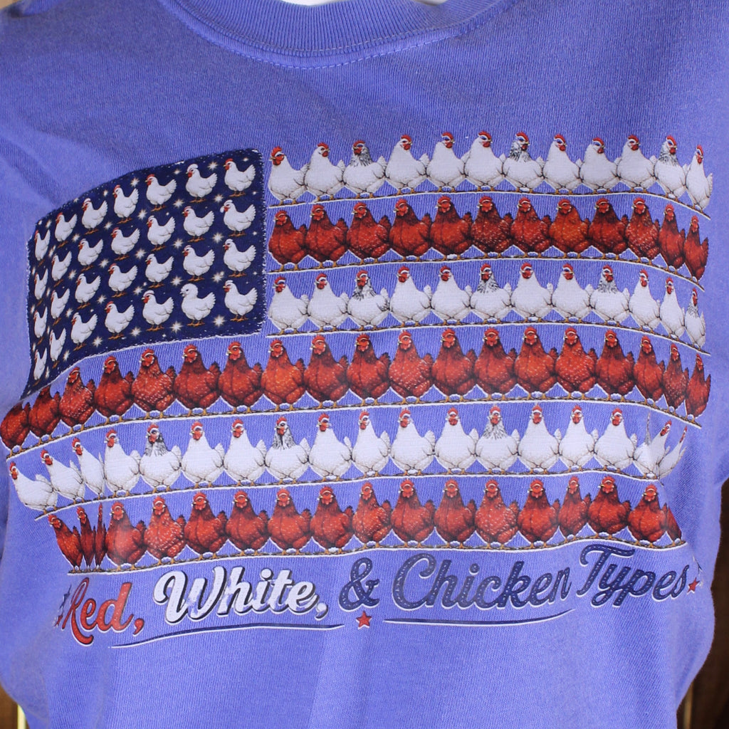 Red, White & Chicken Types Tee 🐔🇺🇸