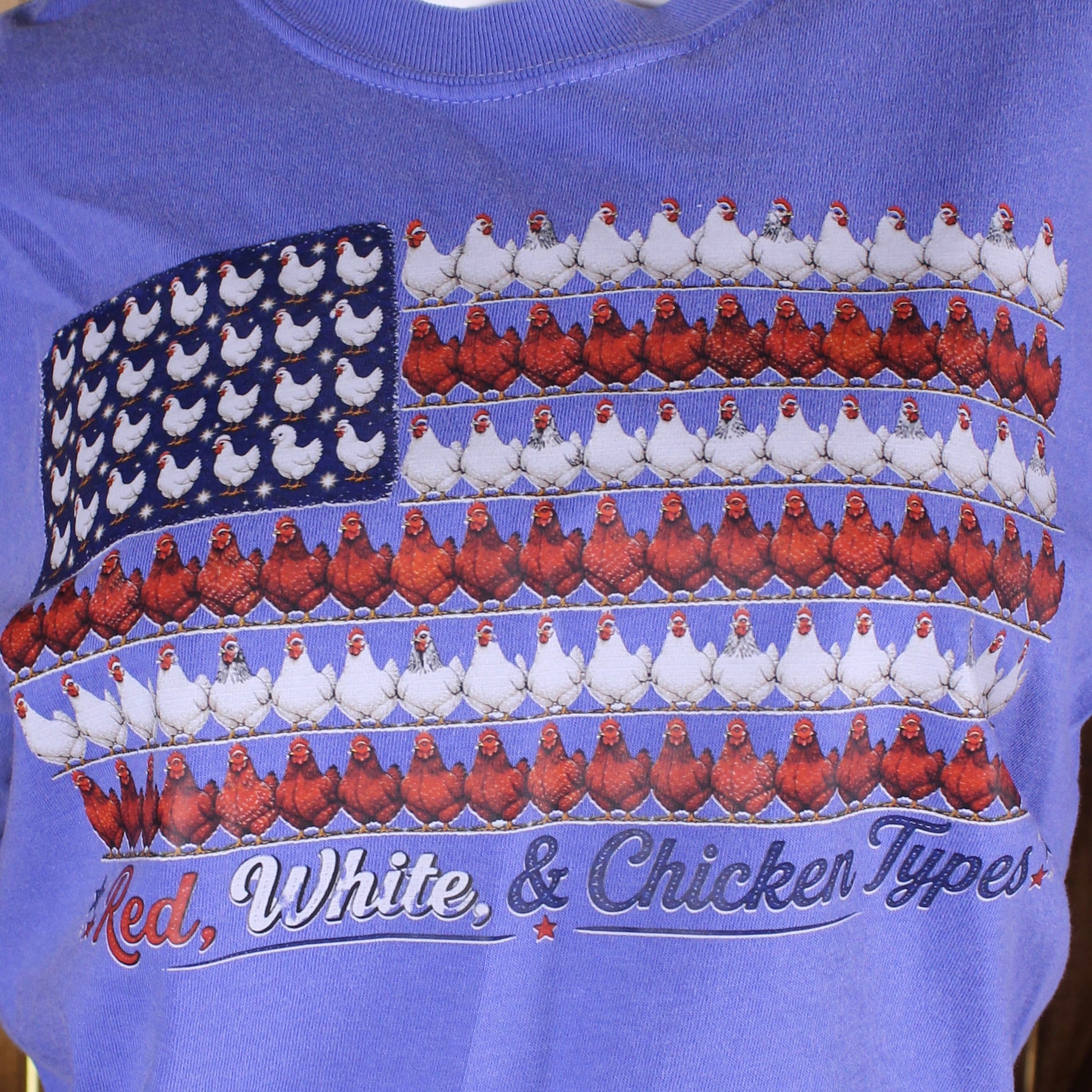 Red, White & Chicken Types Tee 🐔🇺🇸