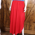 mocked Waist Side Slit Maxi Skirt with Pockets