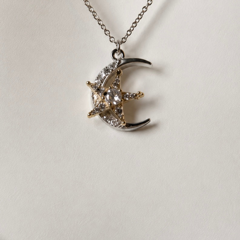 Moon & Star Pendant Necklace