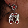 Red Western Statement Earrings