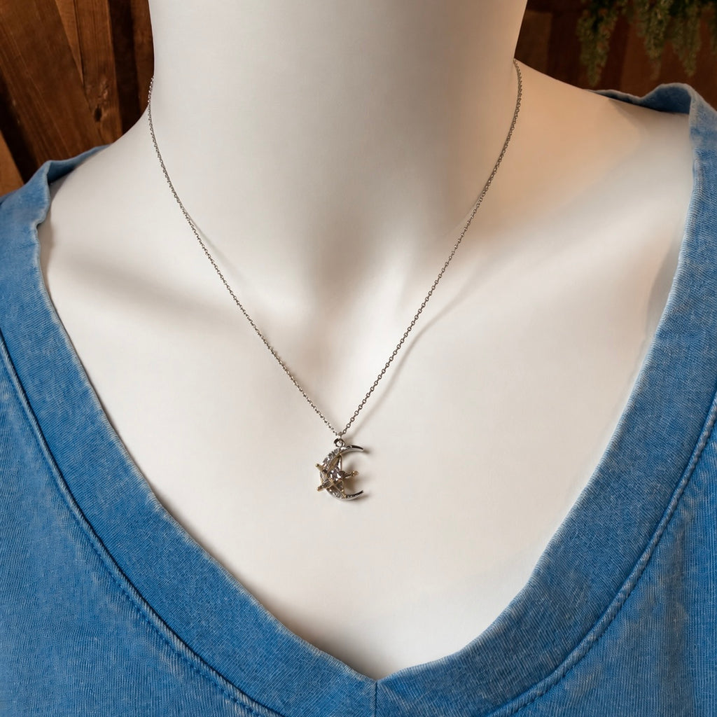 Moon & Star Pendant Necklace