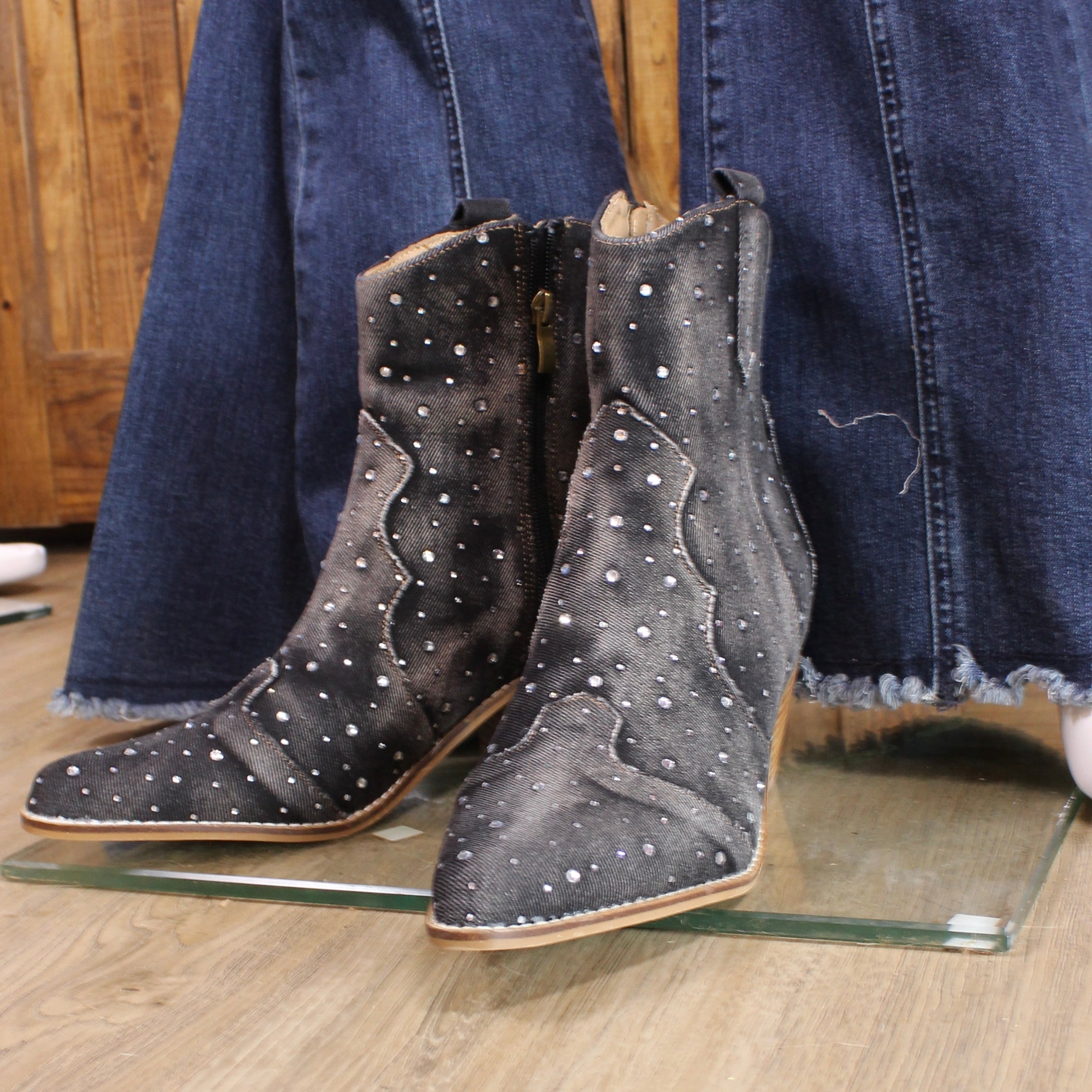 Corky’s Rhinestone Booties