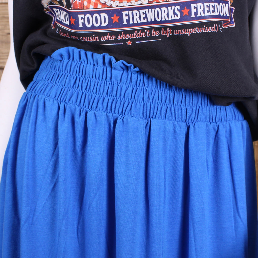 mocked Waist Side Slit Maxi Skirt with Pockets