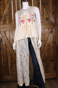 Heart Floral Lace Tie-Front Vest