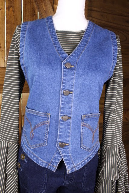 Blue Denim Vest