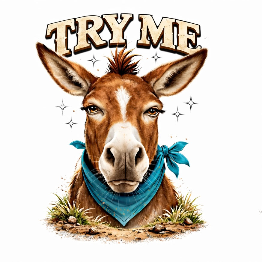 Funny Stubborn Mule Tee – Oversized V-Neck Farm Shirt