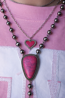 Pink Heart Shell Necklace