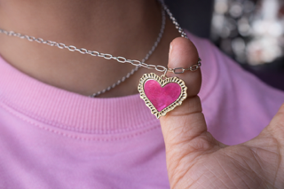 Pink Heart Shell Necklace