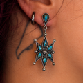 Sterling Silver Turquoise Starburst Earrings