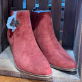 Corky's On The Lookout rust faux suede ankle boots with side zipper and tan soles