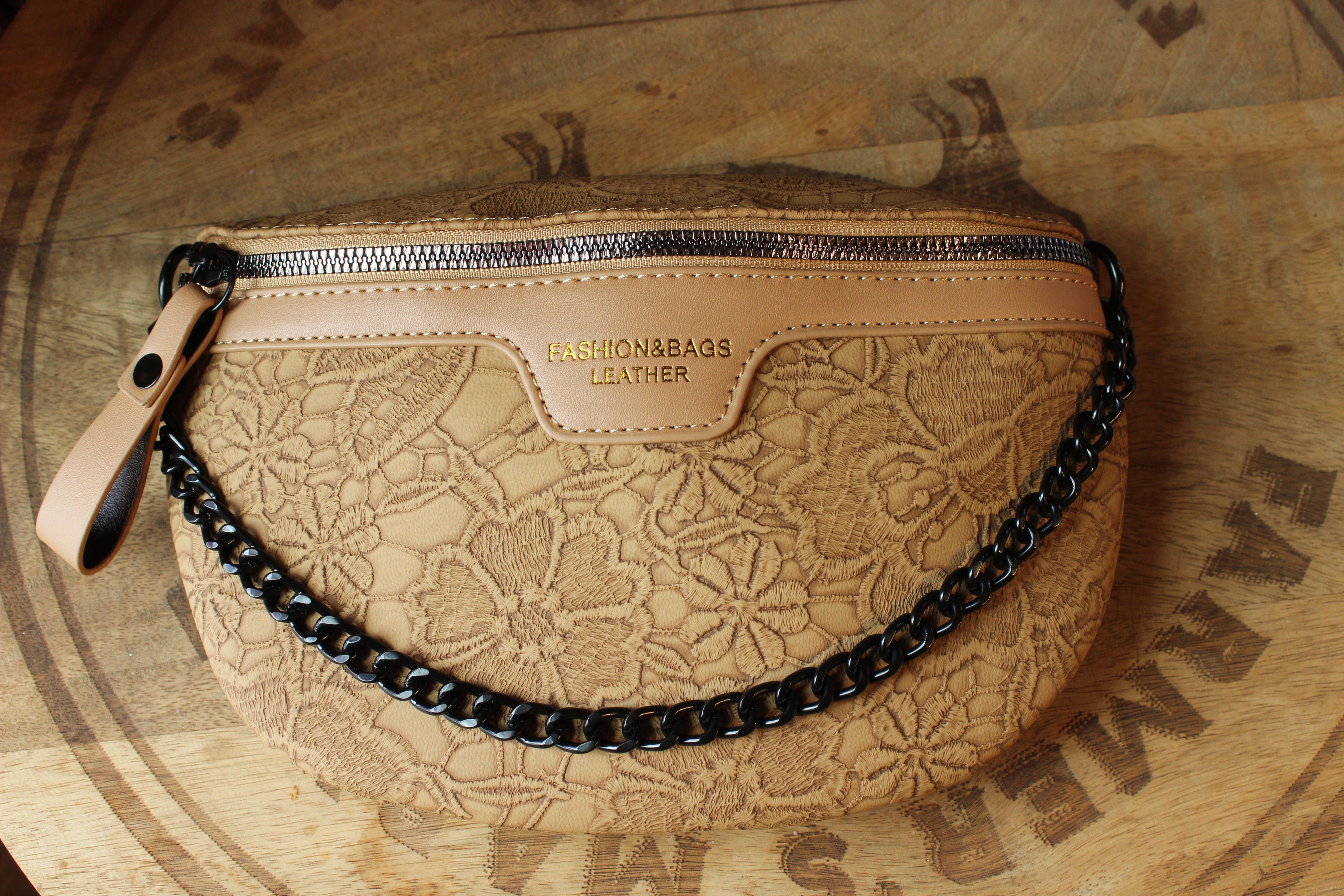 Brown Floral Patchwork Shoulder Bag