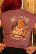 “Wicked Chickens Lay Deviled Eggs” Tee (Plum | Comfort Colors)