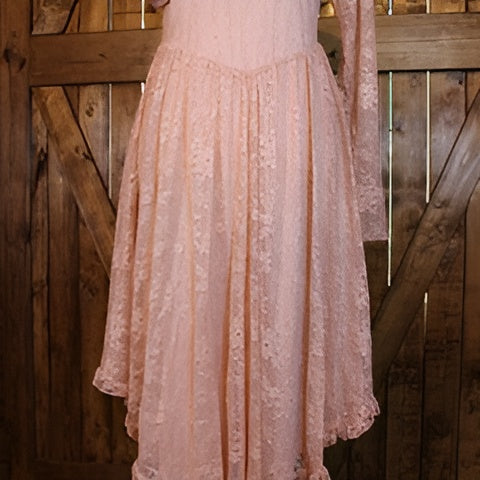 Mauve Laced Layered Midi Dress