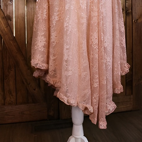 Mauve Laced Layered Midi Dress