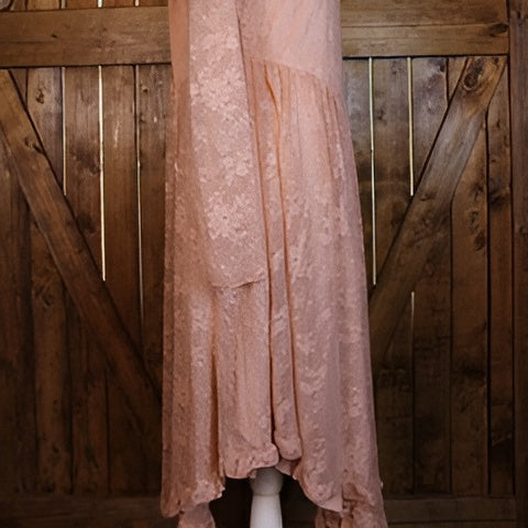 Mauve Laced Layered Midi Dress