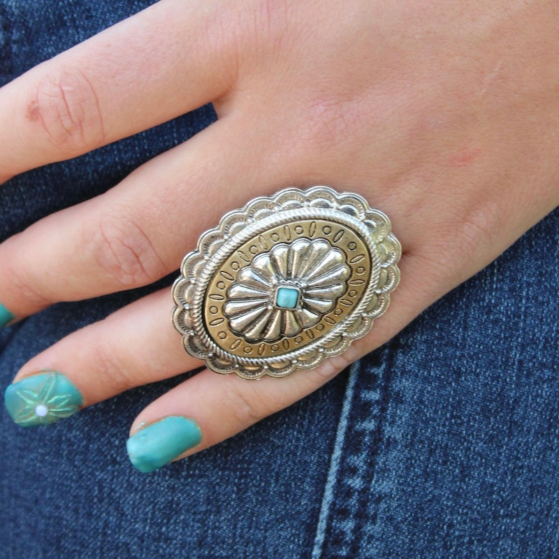 Western Concho Statement Ring