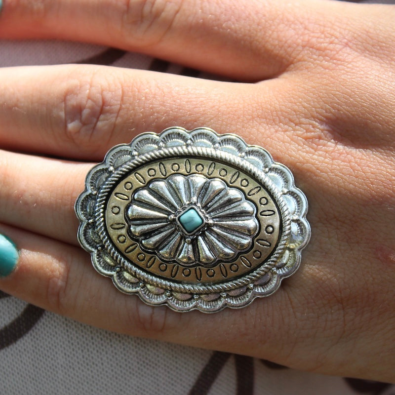 Western Concho Statement Ring