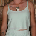 Mint Two Piece Maxi Skirt Set with Built-In Shorts