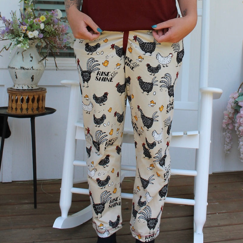 Chicken-Themed Cotton PJ Set – Cozy Farmhouse Comfort