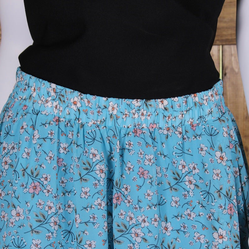 Blue floral maxi skirt