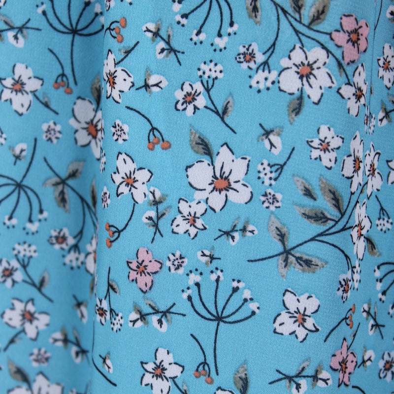 Blue floral maxi skirt