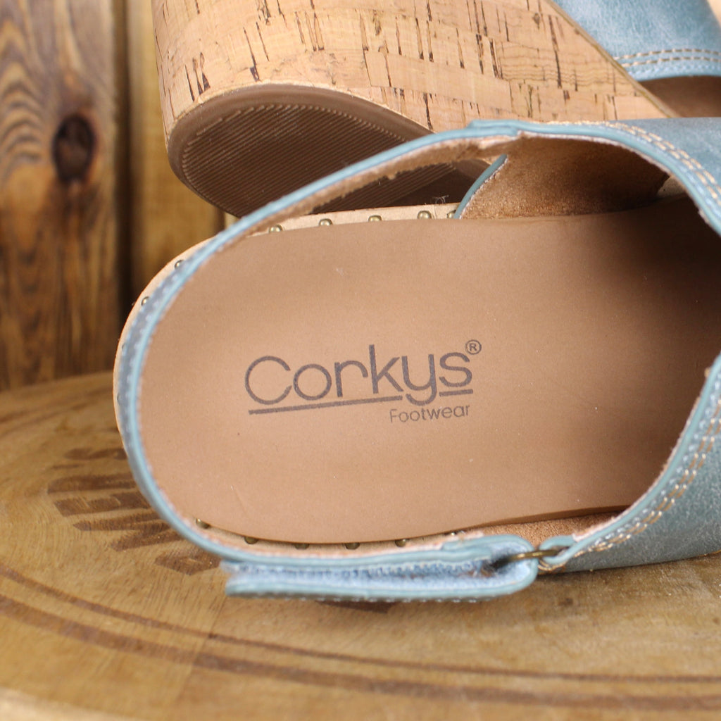 Corkys Darlin Turquoise Wedge Sandals