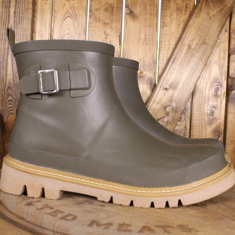 Corkys Waterproof Ankle Rain Boots – Slip Resistant Lug Sole, Adjustable Buckle, Comfort Fit