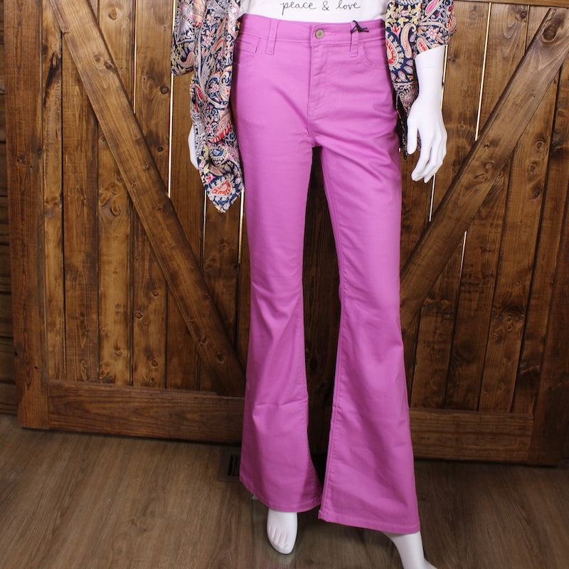 High-Rise Bootcut Colored Jeans | Mauve