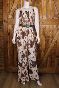 COW Camo Smocked Wide Leg Jumpsuit