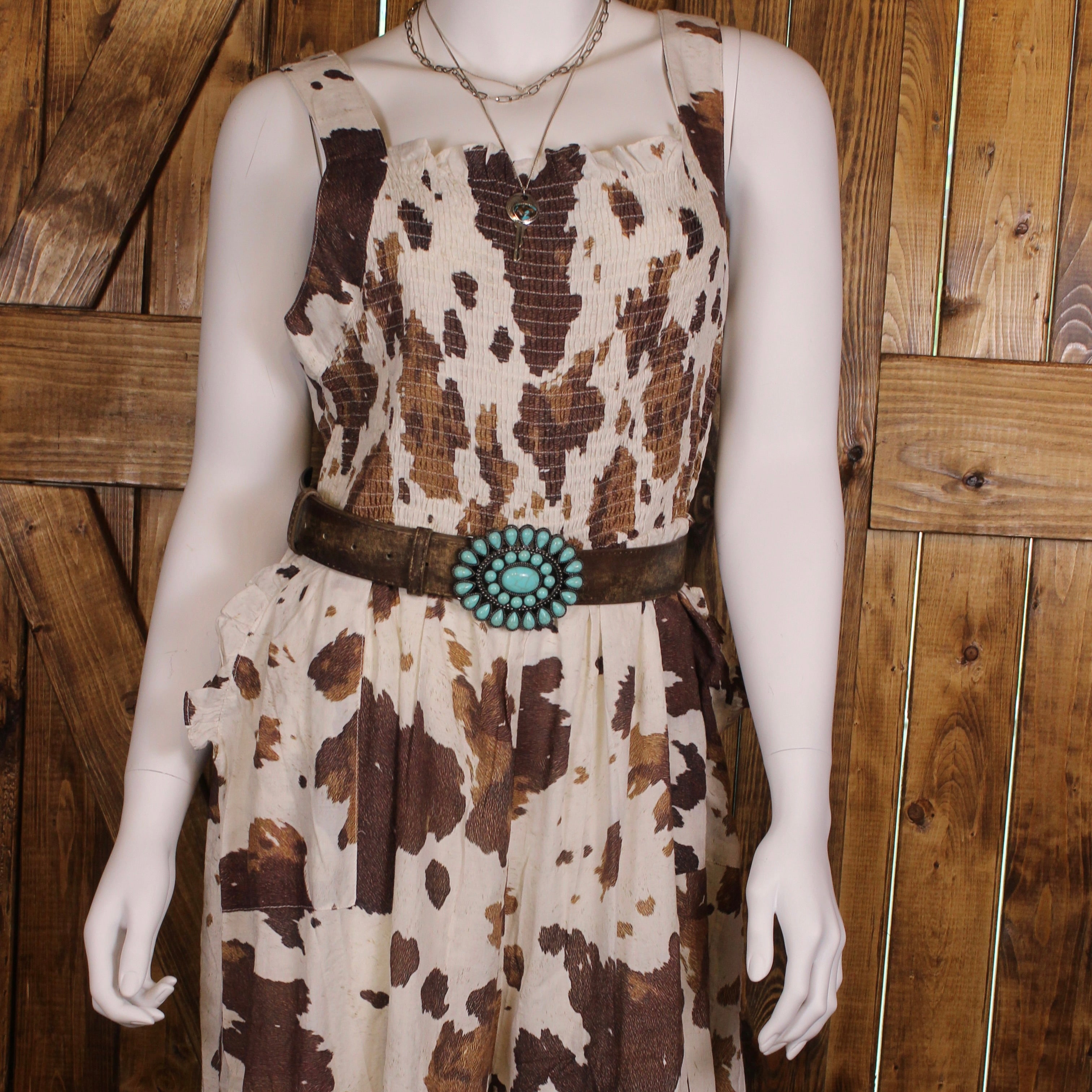 COW Camo Smocked Wide Leg Jumpsuit