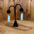 Vintage Natural Turquoise Slab Earrings | Sterling Silver Dangle Earrings | Southwestern Style | 1970s–1990s