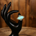 Vintage Faceted Turquoise Statement Ring | Ornate Rope Border | Southwestern Style