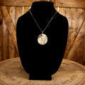 Vintage 925 Sterling Silver Double-Sided Abalone Shell Pendant Necklace | Oval Statement Pendant | 1990–2010