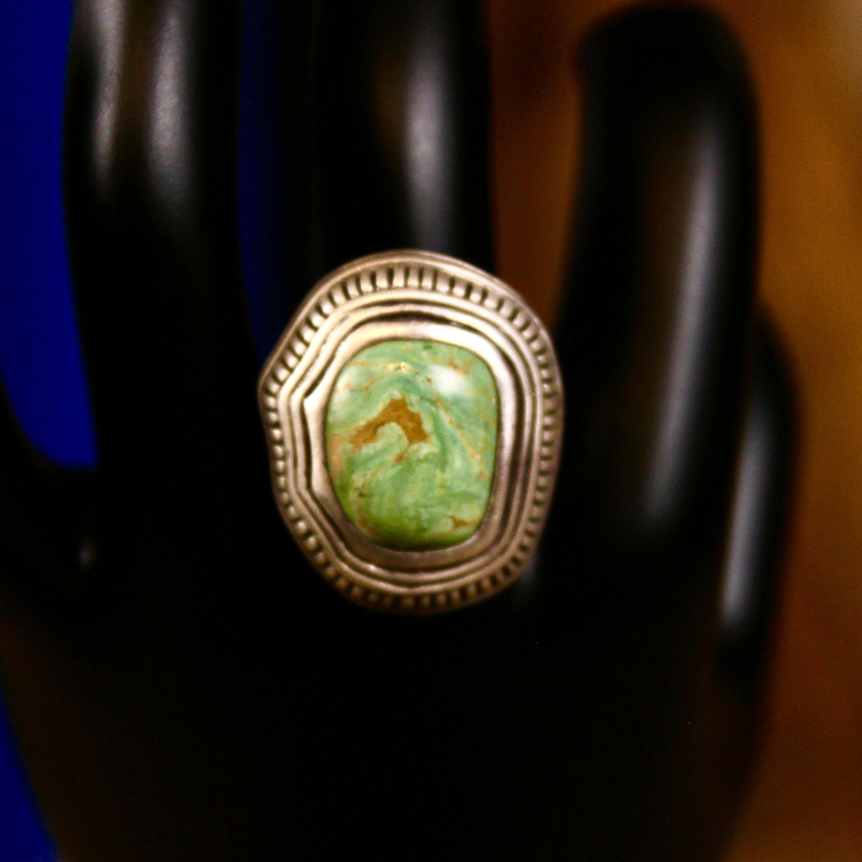 Vintage Darsan Thailand Green Turquoise Ring