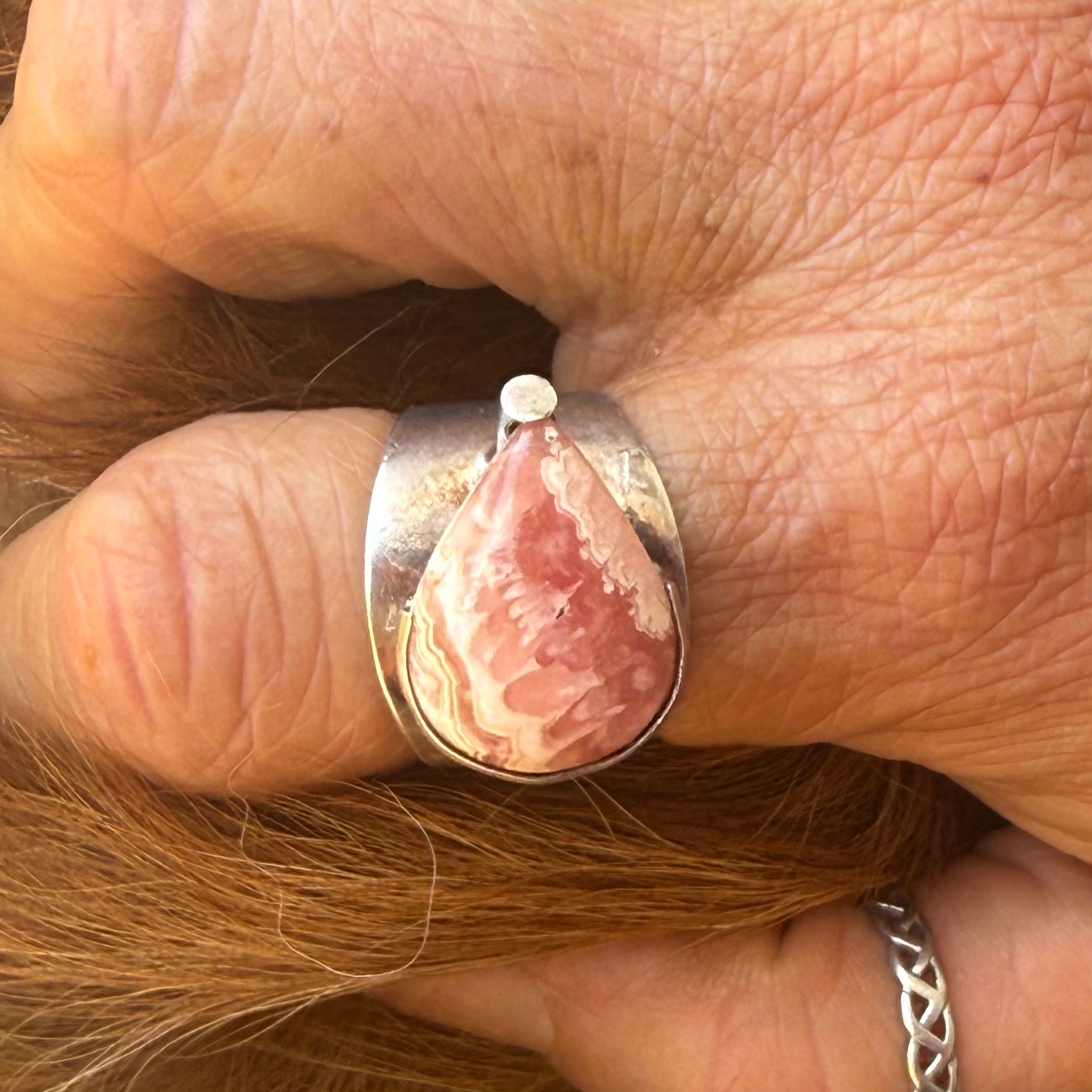 Artisan Inlay Necklace & Pink Stone Ring Set | Southwestern Mosaic Jewelry