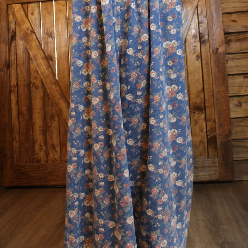 Blue Floral Rose Wide Leg Overalls