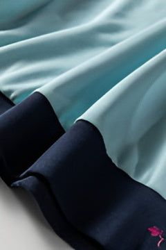 Iceland Blue Contrast Edge Crop Sweatshirt