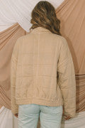 Khaki Puff Quilted Jacket