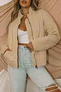 Khaki Puff Quilted Jacket