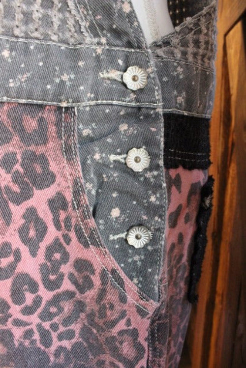 Patchwork Porch Overalls Black