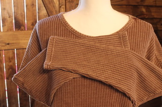 Oversized Coffee Waffle Knit Top