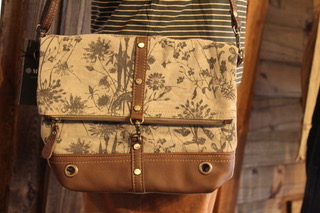 Vintage Floral Leather Crossbody Purse