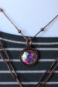 Vintage Copper Flower Pendant Necklace