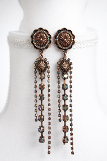 Vintage Copper Western Dangle Earrings