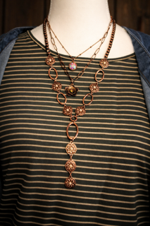 Vintage Copper Western Y Necklace