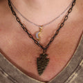 Arrow Pendant Necklace | Western Engraved Chain Necklace