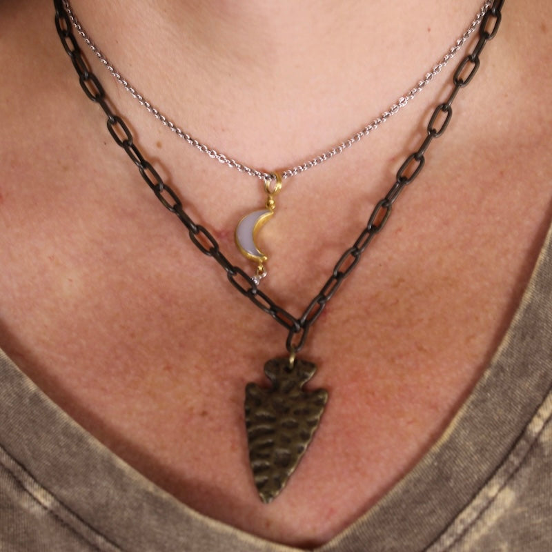 Arrow Pendant Necklace | Western Engraved Chain Necklace
