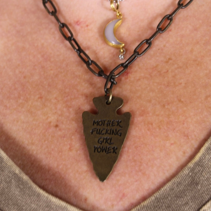 Arrow Pendant Necklace | Western Engraved Chain Necklace