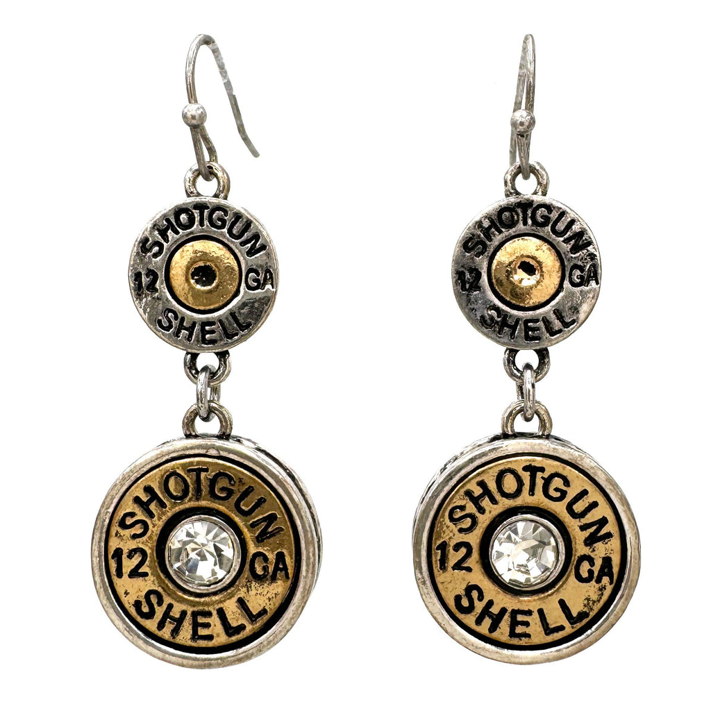Rhinestone Shotgun Shell Dangle Earrings
